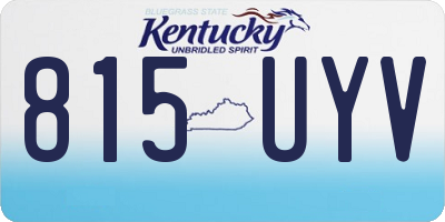 KY license plate 815UYV