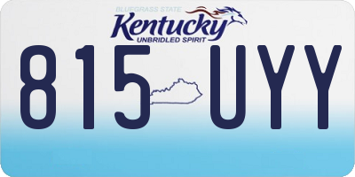 KY license plate 815UYY