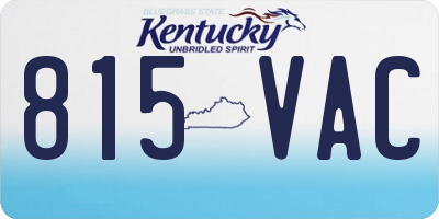 KY license plate 815VAC