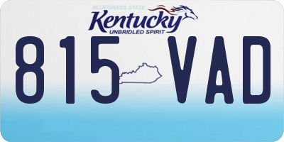 KY license plate 815VAD
