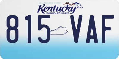 KY license plate 815VAF