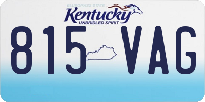 KY license plate 815VAG