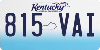 KY license plate 815VAI