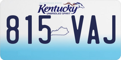 KY license plate 815VAJ