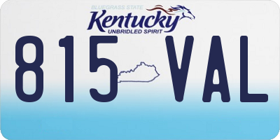 KY license plate 815VAL