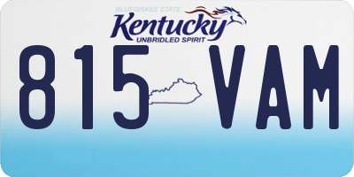 KY license plate 815VAM