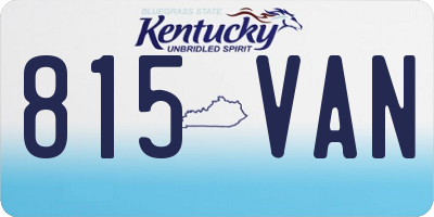 KY license plate 815VAN