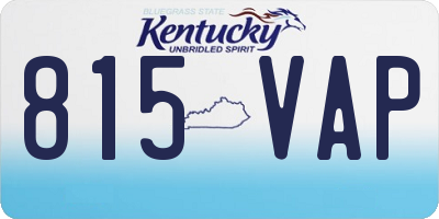 KY license plate 815VAP