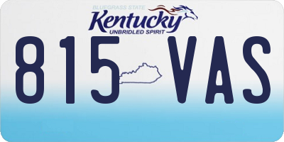 KY license plate 815VAS