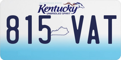 KY license plate 815VAT
