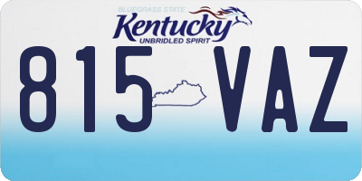 KY license plate 815VAZ