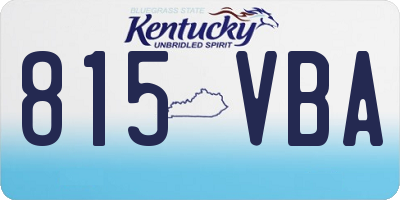 KY license plate 815VBA