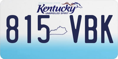 KY license plate 815VBK