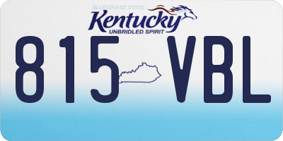 KY license plate 815VBL