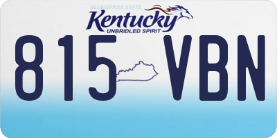 KY license plate 815VBN