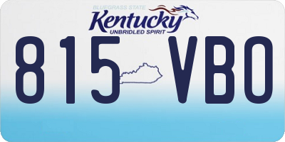 KY license plate 815VBO