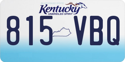 KY license plate 815VBQ