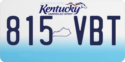 KY license plate 815VBT