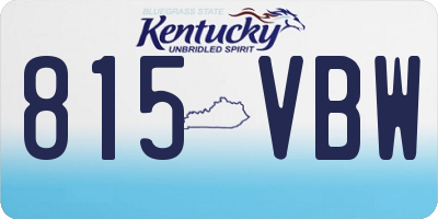 KY license plate 815VBW