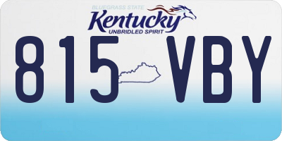 KY license plate 815VBY