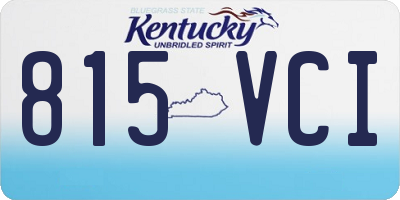 KY license plate 815VCI