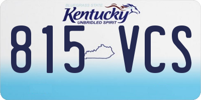KY license plate 815VCS