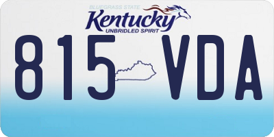 KY license plate 815VDA
