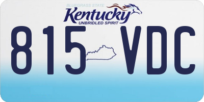 KY license plate 815VDC