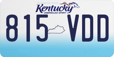 KY license plate 815VDD