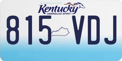 KY license plate 815VDJ