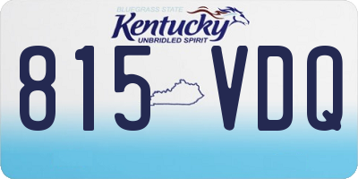 KY license plate 815VDQ