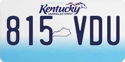 KY license plate 815VDU