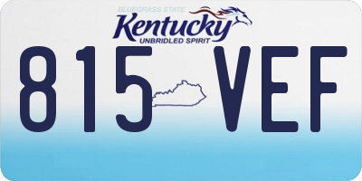 KY license plate 815VEF
