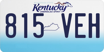 KY license plate 815VEH
