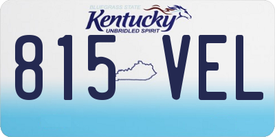 KY license plate 815VEL