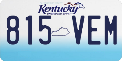 KY license plate 815VEM