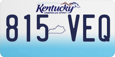 KY license plate 815VEQ