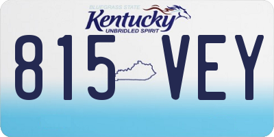 KY license plate 815VEY