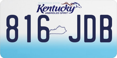 KY license plate 816JDB