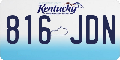 KY license plate 816JDN