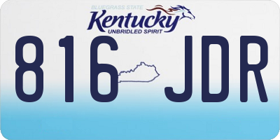 KY license plate 816JDR