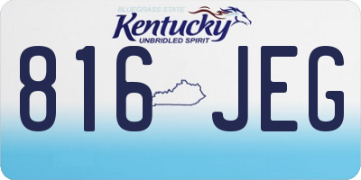 KY license plate 816JEG