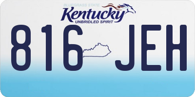 KY license plate 816JEH