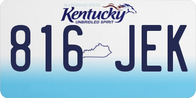 KY license plate 816JEK