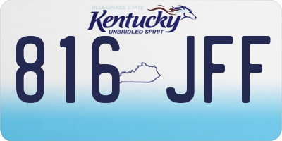 KY license plate 816JFF