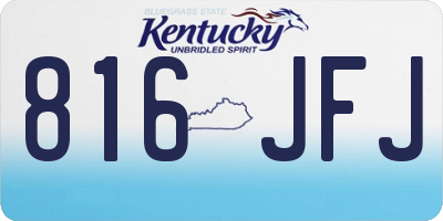KY license plate 816JFJ