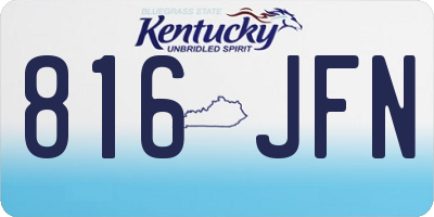 KY license plate 816JFN