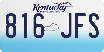 KY license plate 816JFS