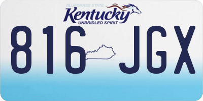 KY license plate 816JGX
