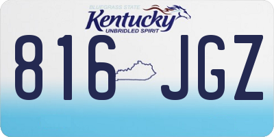 KY license plate 816JGZ